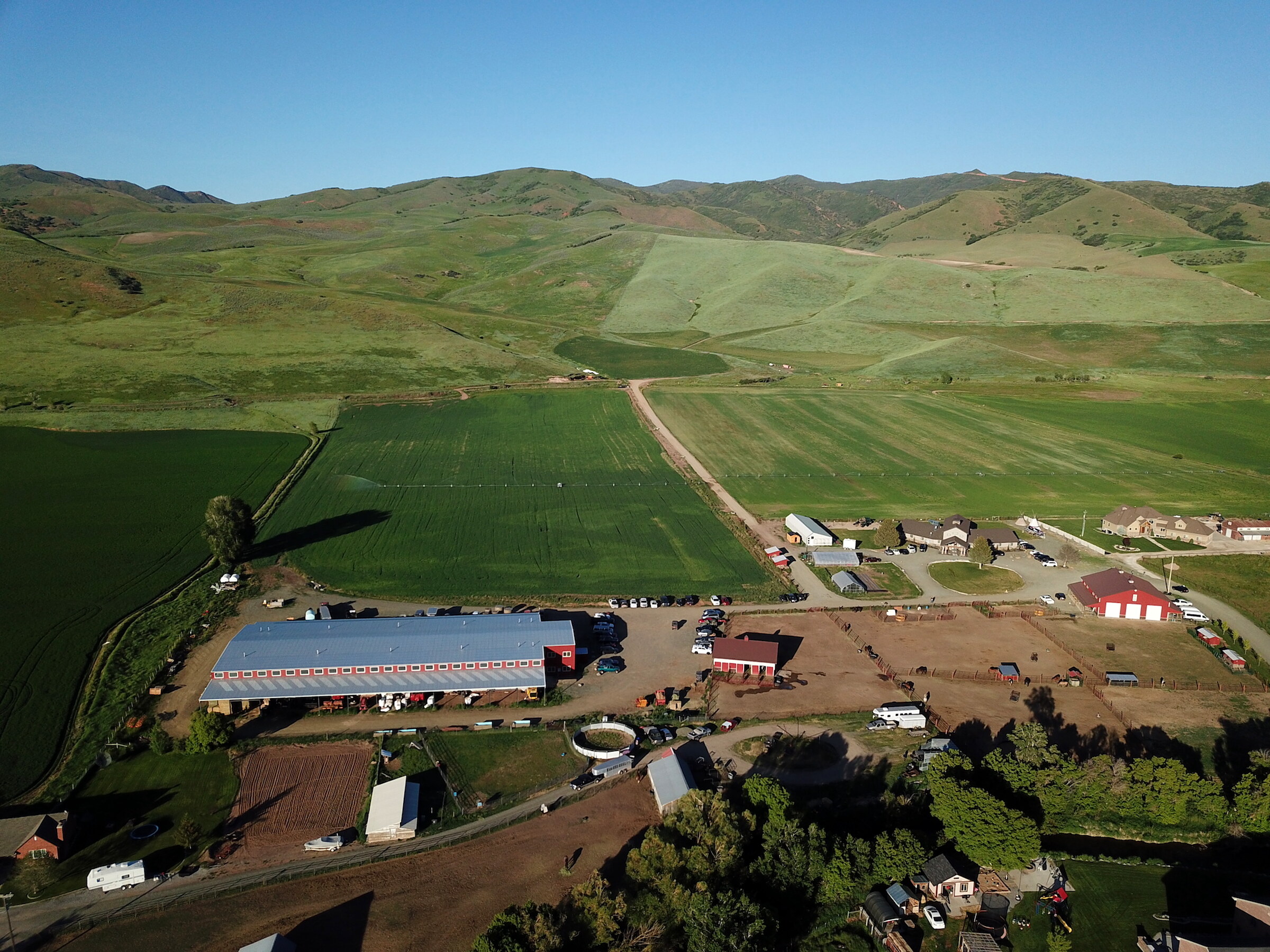 Aerial view of Morgan Valley at dawn