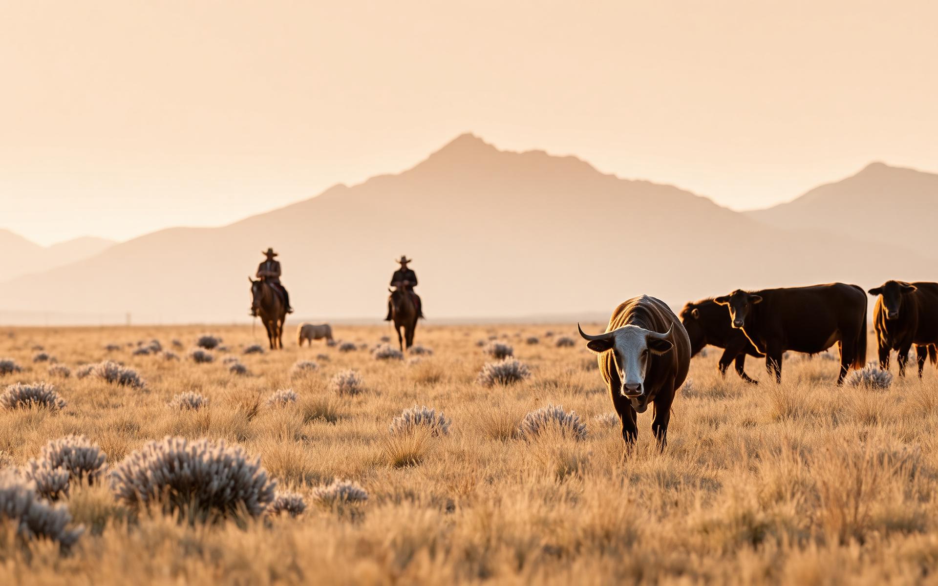 Cattle at pasture in the valley