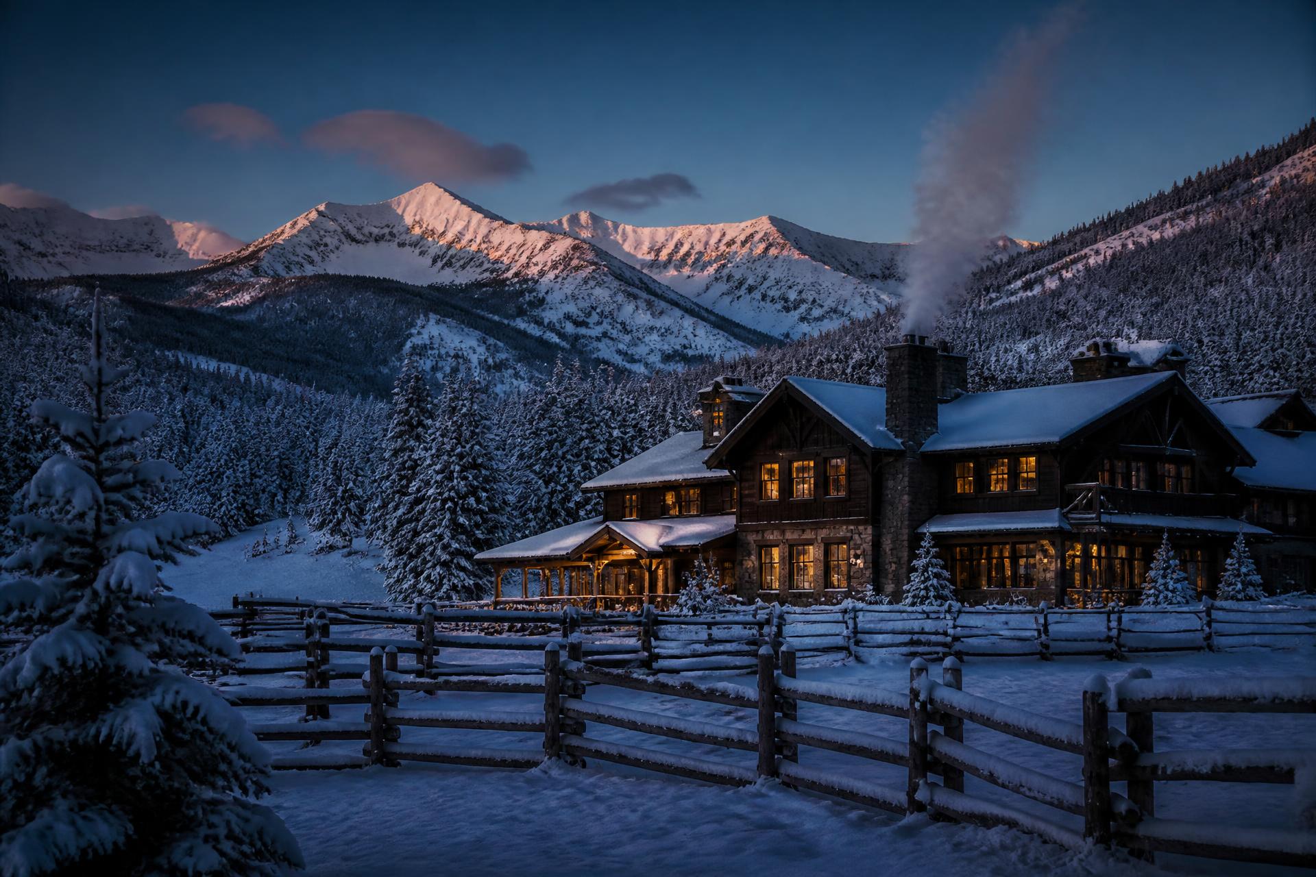 Winter snow across the high country at Warrior Rizen Ranch